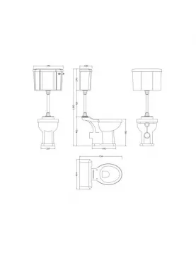 APS5897 Comfort Mid Level Pan & Flush Pipe Kit White