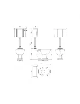 APS5900 Mid Level Pan & Flush Pipe Kit White