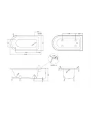 APS5948 1700 Freestanding Shower Bath Pride Leg Set White