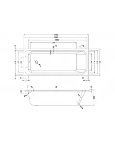 APS5952 Art Deco Bath (1700x700) White