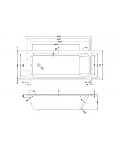 APS5954 Art Deco Bath (1700x750) White