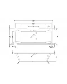 APS5955 Art Deco Bath (1800x800) White