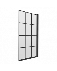 APS5959 Square Framed Bath Screen (6) Matt Black