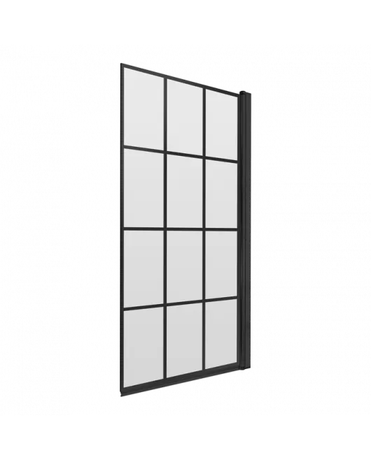 APS5959 Square Framed Bath Screen (6) Matt Black