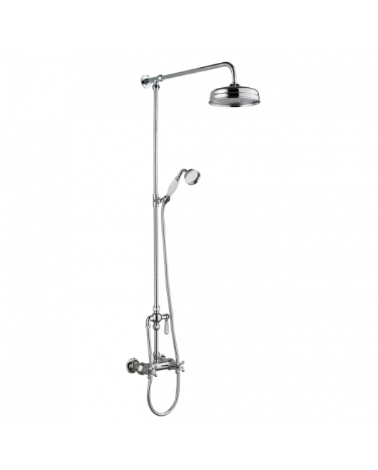 APS6070 Traditional Thermostatic Shower Valve & Rigid Riser Kit Chrome/White