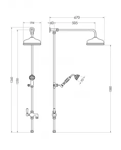 APS6072 Rigid Riser Kit Chrome/White