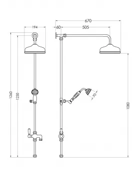 APS6072 Rigid Riser Kit Chrome/White