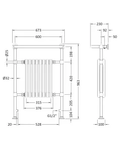 APS6092 Harrow Traditional Radiator Chrome/White