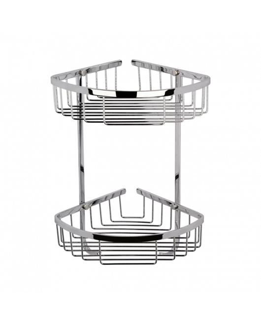 APS6115 Large 2 Tier Corner Basket Chrome