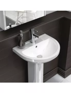 APS6204 Harmony 500mm Basin & Pedestal White APS6204 Harmony 500mm Basin & Pedestal White