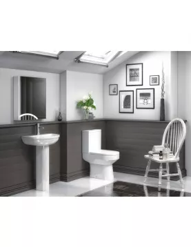 APS6204 Harmony 500mm Basin & Pedestal White APS6204 Harmony 500mm Basin & Pedestal White