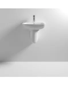 APS6228 Ambrose 450mm Basin & Semi Pedestal White