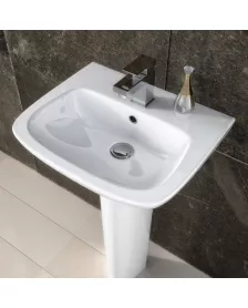 APS6230 Ambrose 500mm Basin & Semi Pedestal White