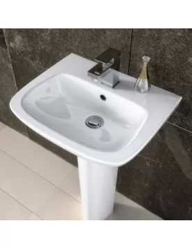 APS6230 Ambrose 500mm Basin & Semi Pedestal White APS6230 Ambrose 500mm Basin & Semi Pedestal White