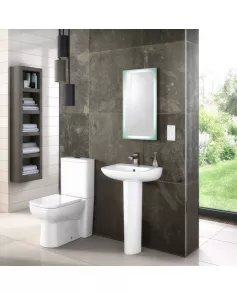 APS6234 Ambrose 500mm Basin & Pedestal White