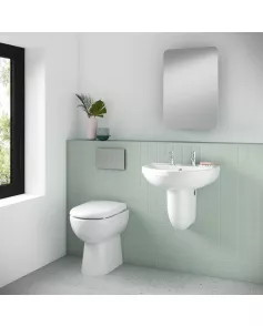 APS6246 Ivo 550mm 2TH Basin & Pedestal White