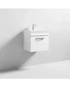 APS6287 500 WH Single Drawer Vanity & Basin 3 Gloss White