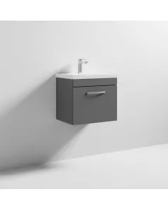 APS6290 500 WH Single Drawer Vanity & Basin 1 Gloss Grey