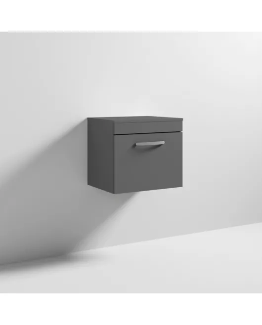 APS6294 500 WH Single Drawer Vanity & Worktop Gloss Grey