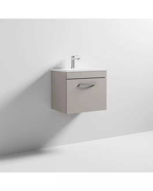 APS6298 500 WH Single Drawer Vanity & Basin 2 Stone Grey