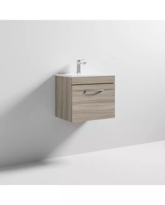 APS6304 500 WH Single Drawer Vanity & Basin 2 Driftwood
