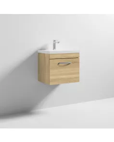 APS6308 500 WH Single Drawer Vanity & Basin 1 Natural Oak