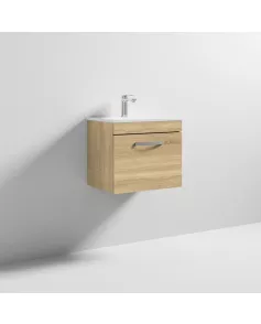 APS6310 500 WH Single Drawer Vanity & Basin 2 Natural Oak