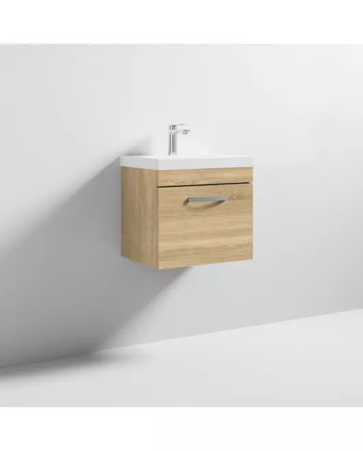 APS6311 500 WH Single Drawer Vanity & Basin 3 Natural Oak