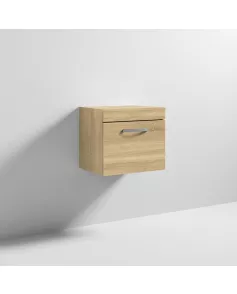 APS6312 500 WH Single Drawer Vanity & Worktop Natural Oak