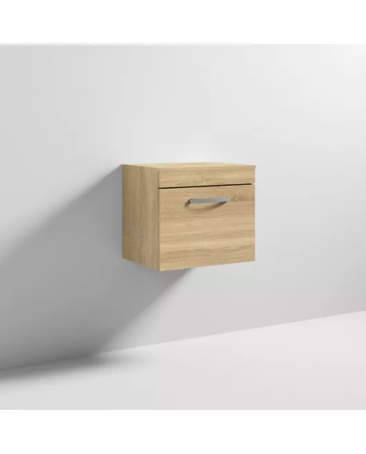 APS6312 500 WH Single Drawer Vanity & Worktop Natural Oak
