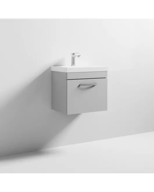 APS6329 500 WH Single Drawer Vanity & Basin 3 Gloss Grey Mist