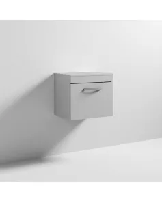 APS6330 500 WH Single Drawer Vanity & Worktop Gloss Grey Mist