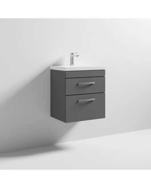 APS6337 500 WH 2-Drawer Vanity & Basin 1 Gloss Grey