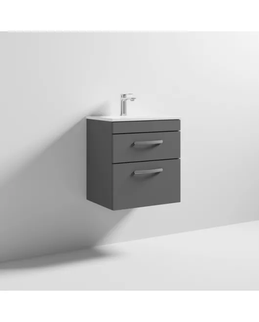 APS6339 500 WH 2-Drawer Vanity & Basin 2 Gloss Grey