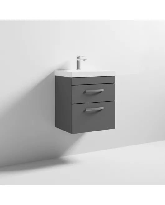 APS6340 500 WH 2-Drawer Vanity & Basin 3 Gloss Grey