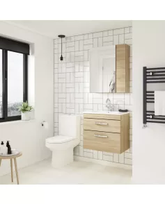 APS6354 500 WH 2-Drawer Vanity & Basin 2 Natural Oak