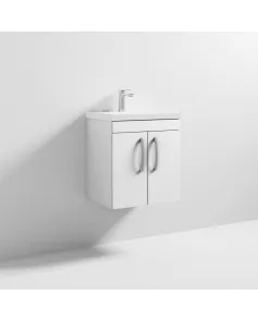 APS6372 500 WH 2-Door Vanity & Basin 1 Gloss White