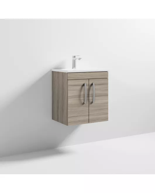 APS6389 500 WH 2-Door Vanity & Basin 2 Driftwood