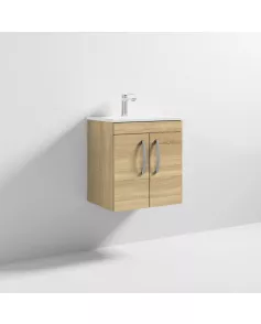 APS6394 500 WH 2-Door Vanity & Basin 2 Natural Oak