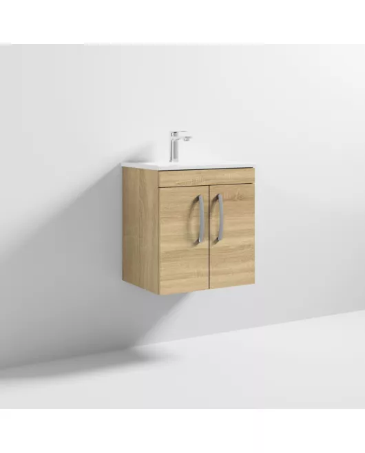 APS6394 500 WH 2-Door Vanity & Basin 2 Natural Oak