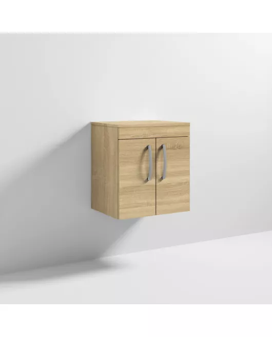 APS6396 500 WH 2-Door Vanity & Worktop Natural Oak