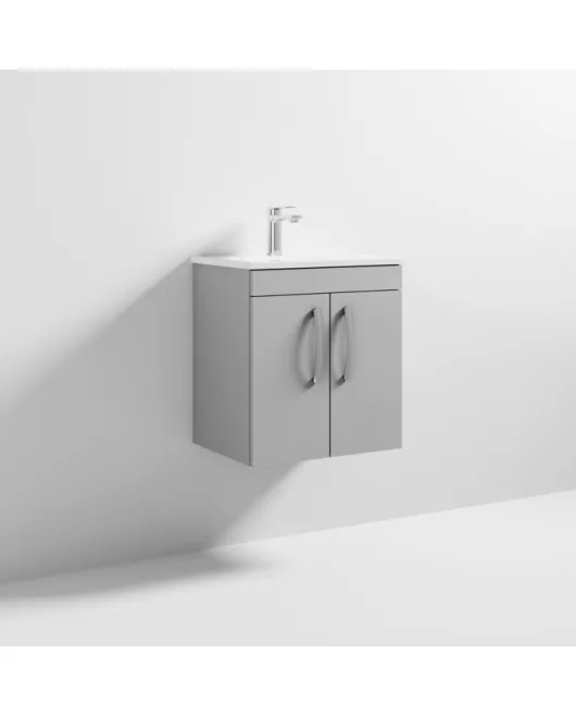 APS6409 500 WH 2-Door Vanity & Basin 2 Gloss Grey Mist