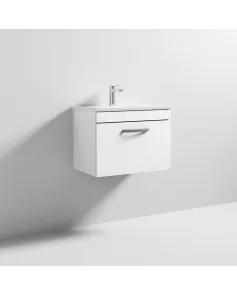 APS6414 600 WH Single Drawer Vanity & Basin 2 Gloss White