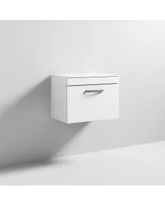 APS6416 600 WH Single Drawer Vanity & Worktop Gloss White
