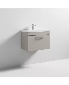 APS6424 600 WH Single Drawer Vanity & Basin 1 Stone Grey
