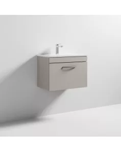APS6426 600 WH Single Drawer Vanity & Basin 2 Stone Grey