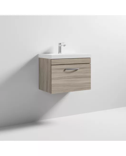 APS6433 600 WH Single Drawer Vanity & Basin 3 Driftwood