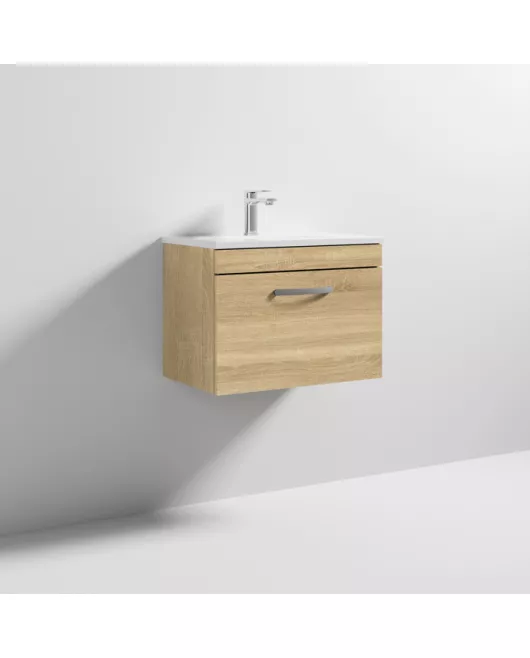 APS6438 600 WH Single Drawer Vanity & Basin 2 Natural Oak
