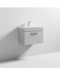 APS6454 600 WH Single Drawer Vanity & Basin 1 Gloss Grey Mist