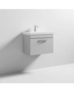 APS6457 600 WH Single Drawer Vanity & Basin 3 Gloss Grey Mist